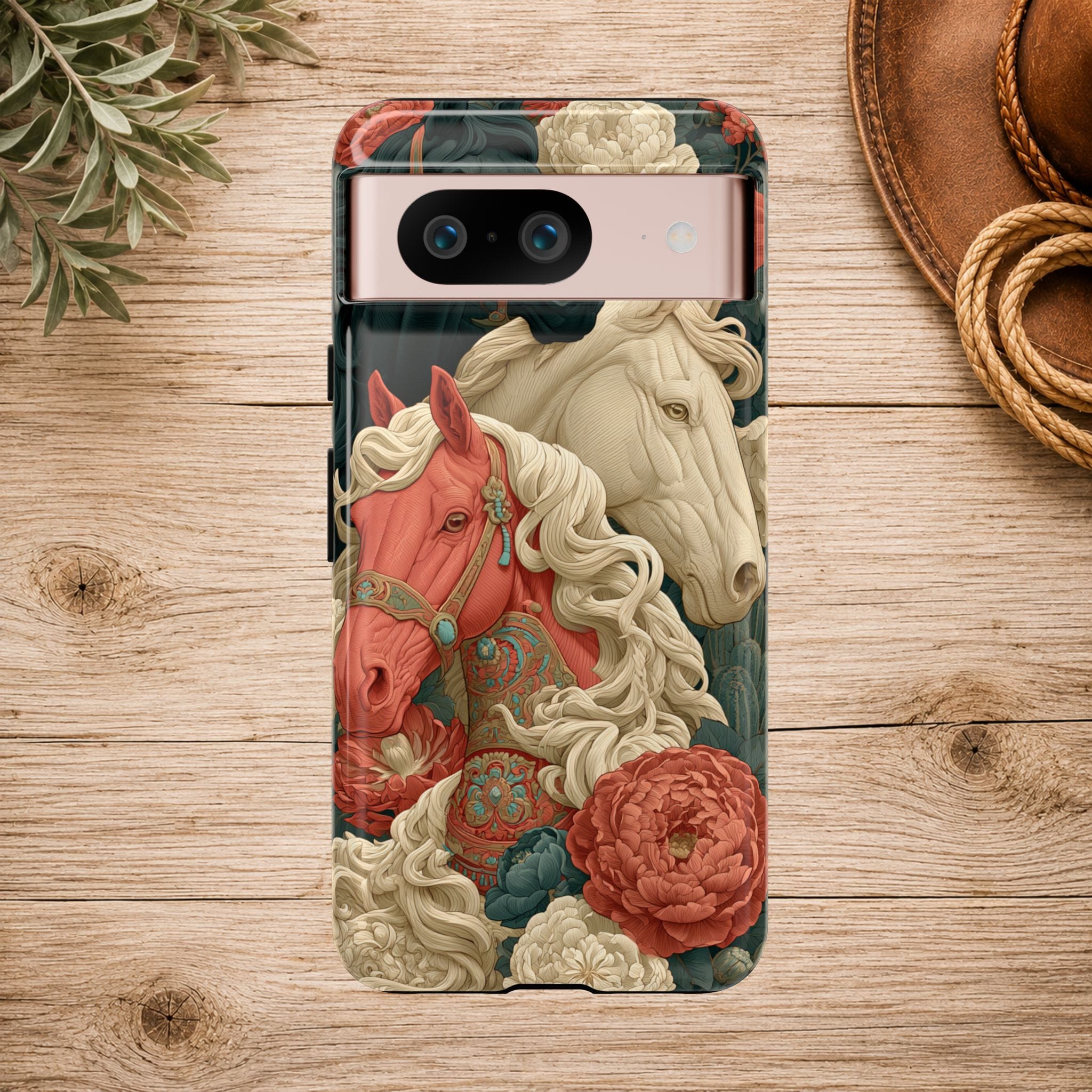 Floral Western Horses Phone Case