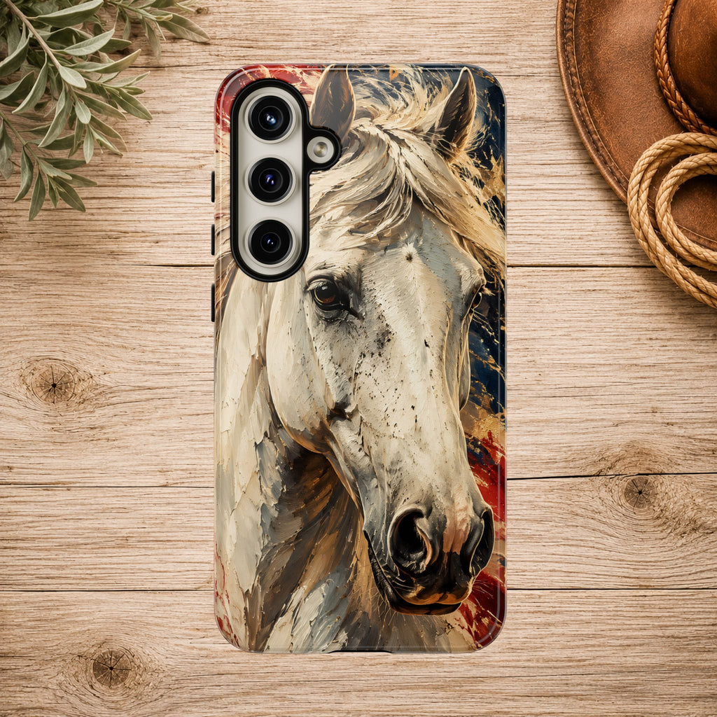 Patriotic White Horse Phone Case