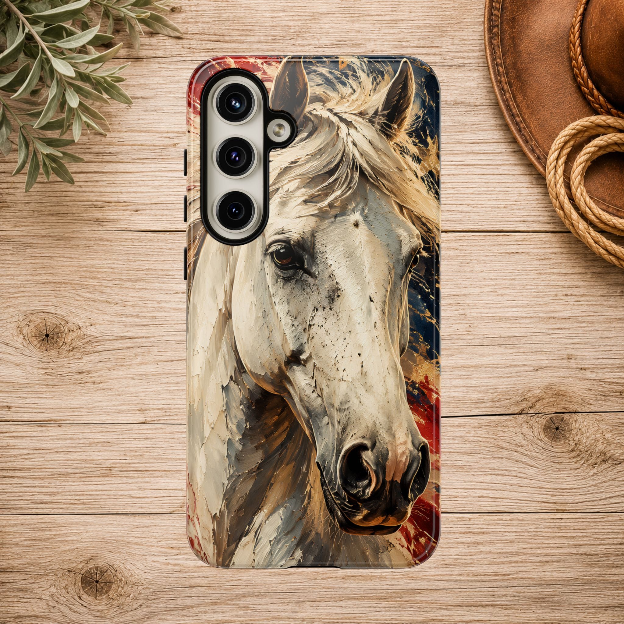Patriotic White Horse Phone Case