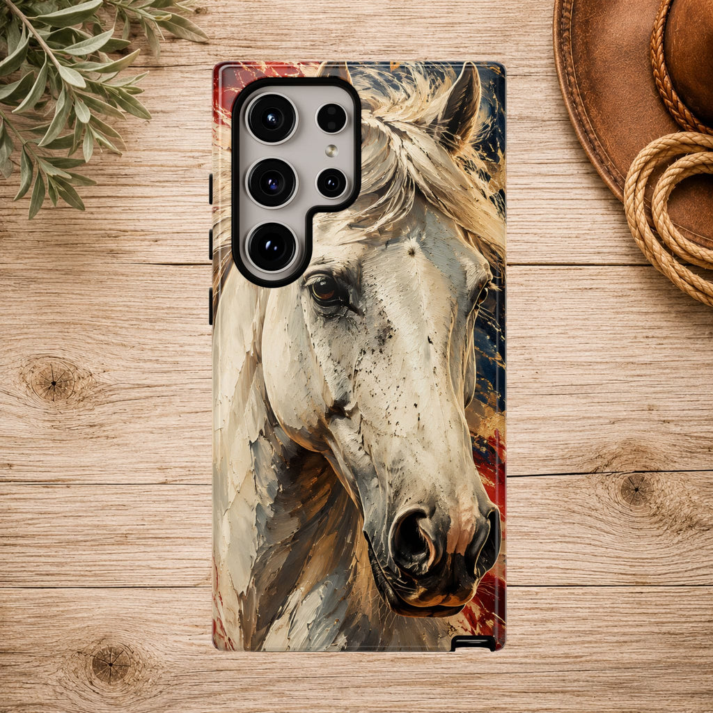 Patriotic White Horse Phone Case