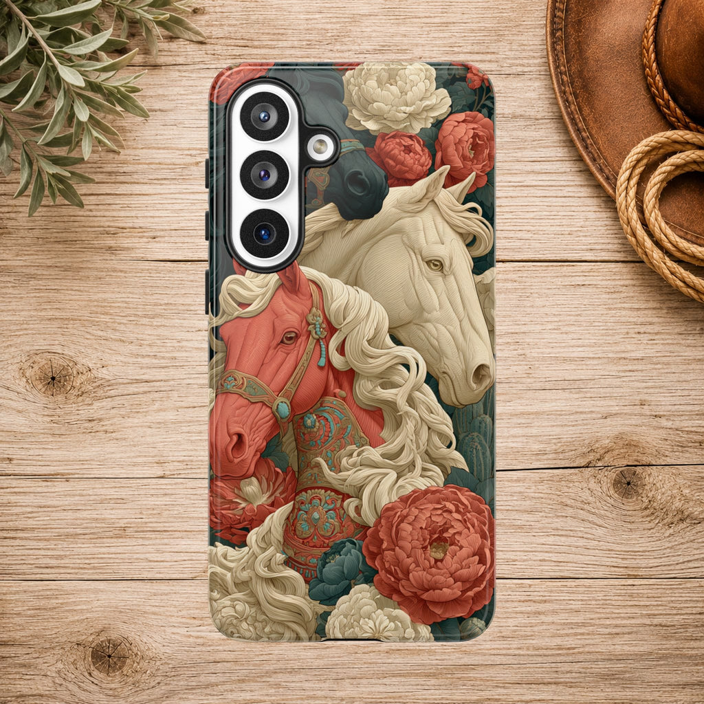 Floral Western Horses Phone Case