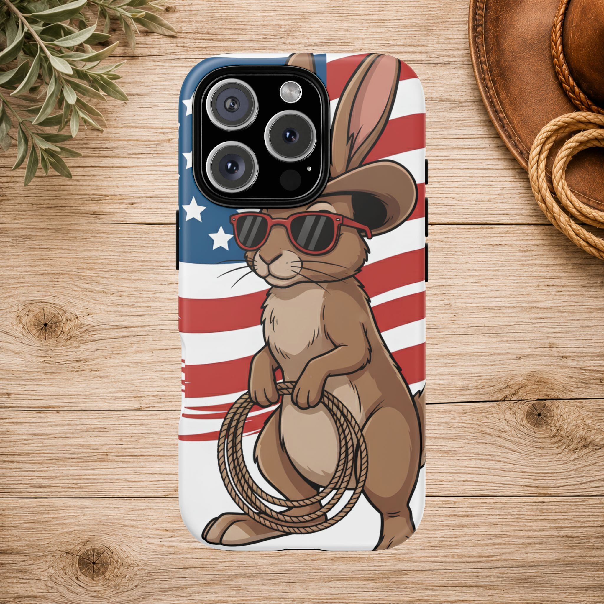 Patriotic Cowboy Bunny Phone Case