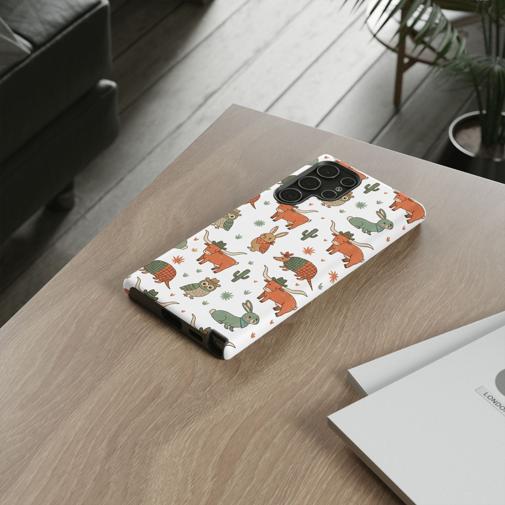 Armadillo, Longhorn, Owl & Bunny Pattern-Phone Case