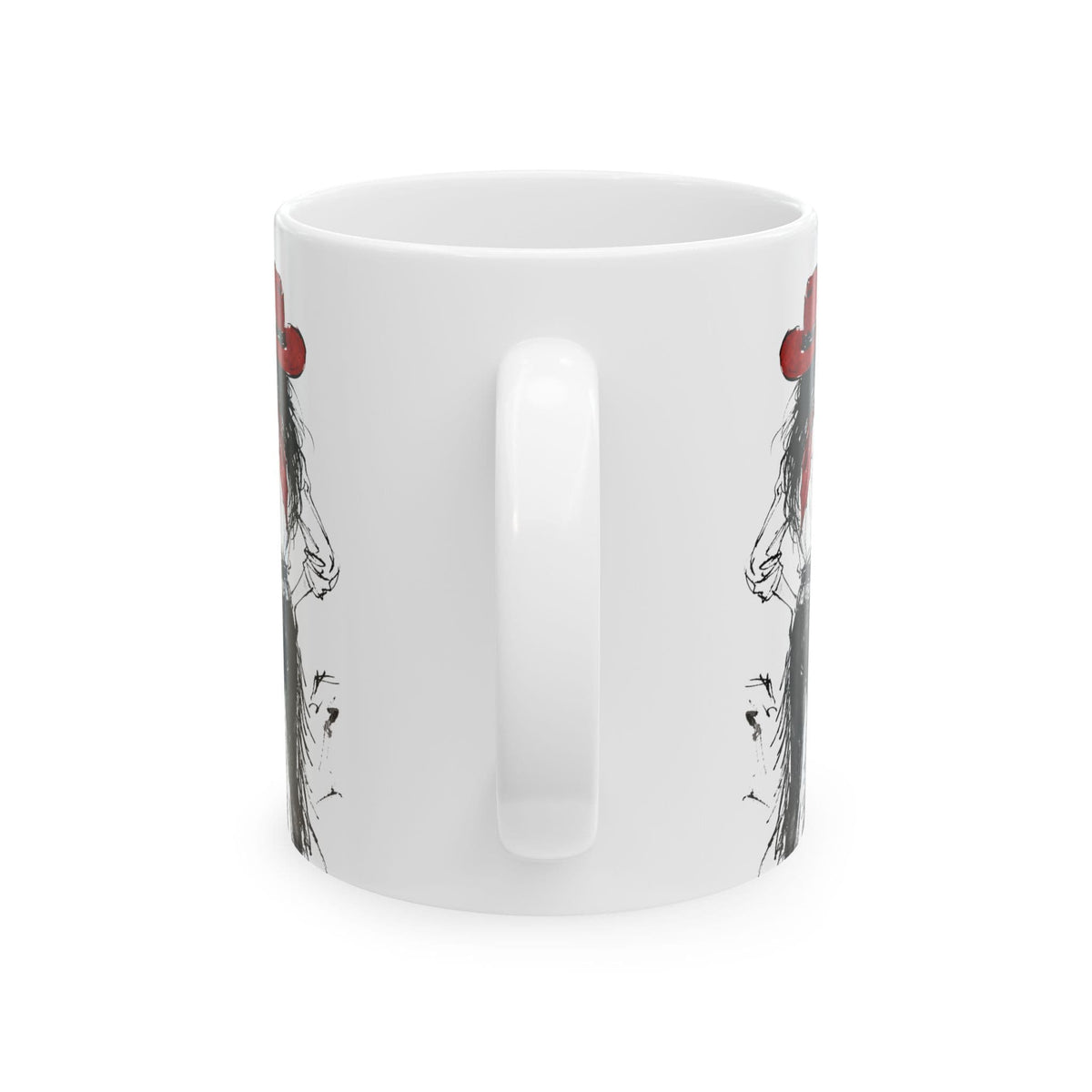 Red Hat Cowgirl Desert Sketch Coffee Mug