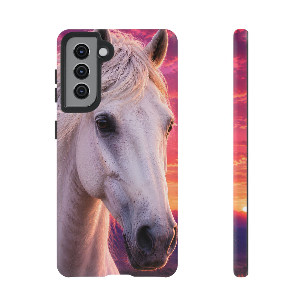White Horse Sunset Phone Case