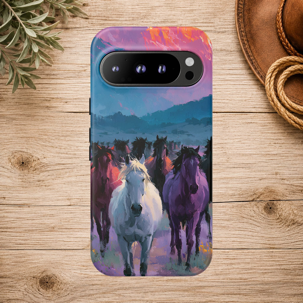 Wild Horses Sunset Mountain Phone Case