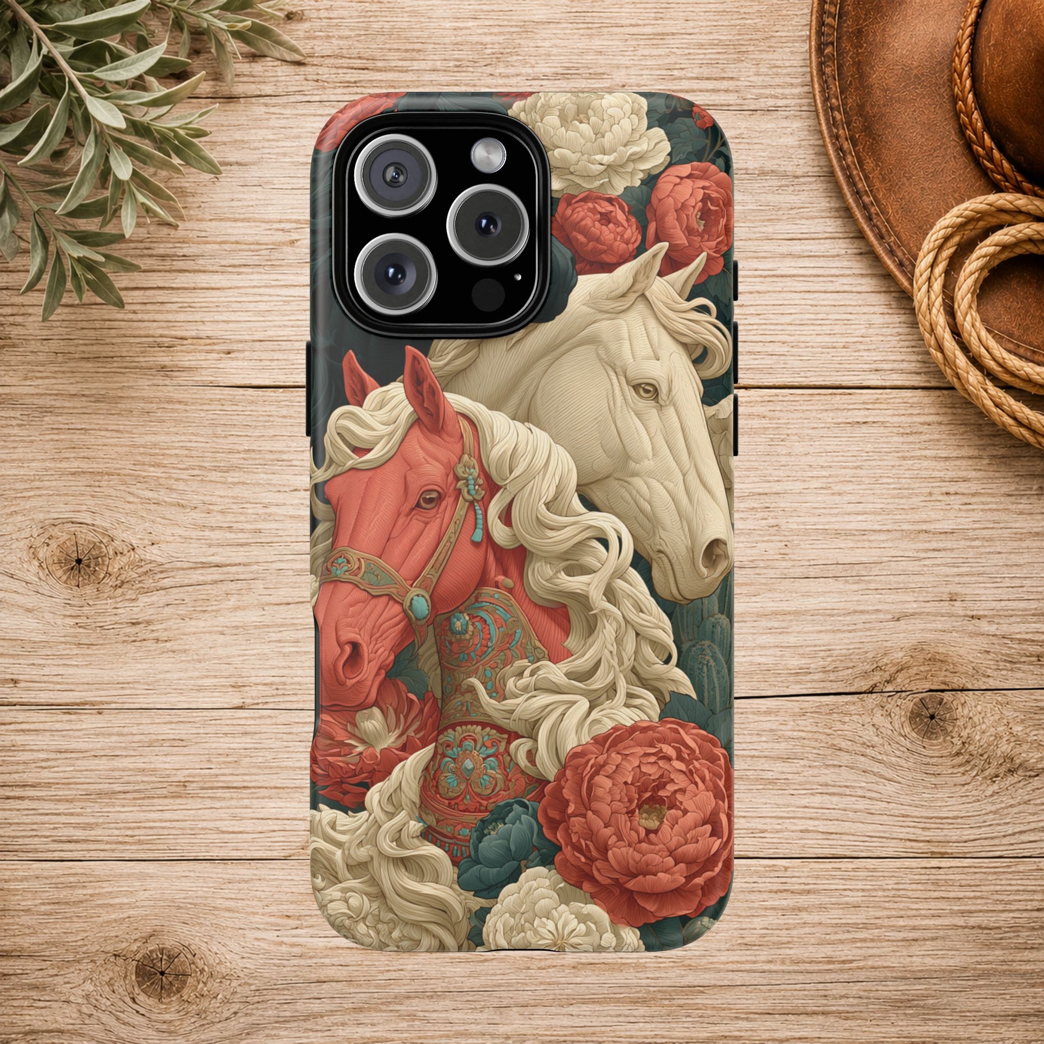 Floral Western Horses Phone Case