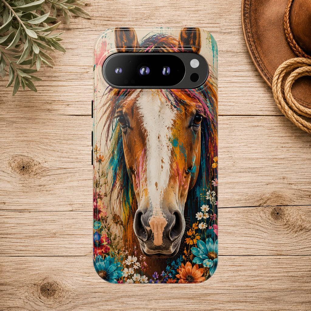 Boho Wildflower Horse Phone Case