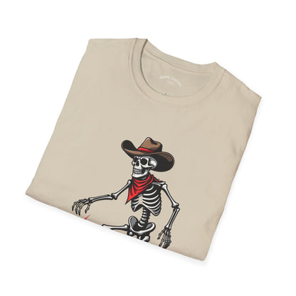 Softstyle Unisex T-Shirt: Skater Cowboy Skeleton