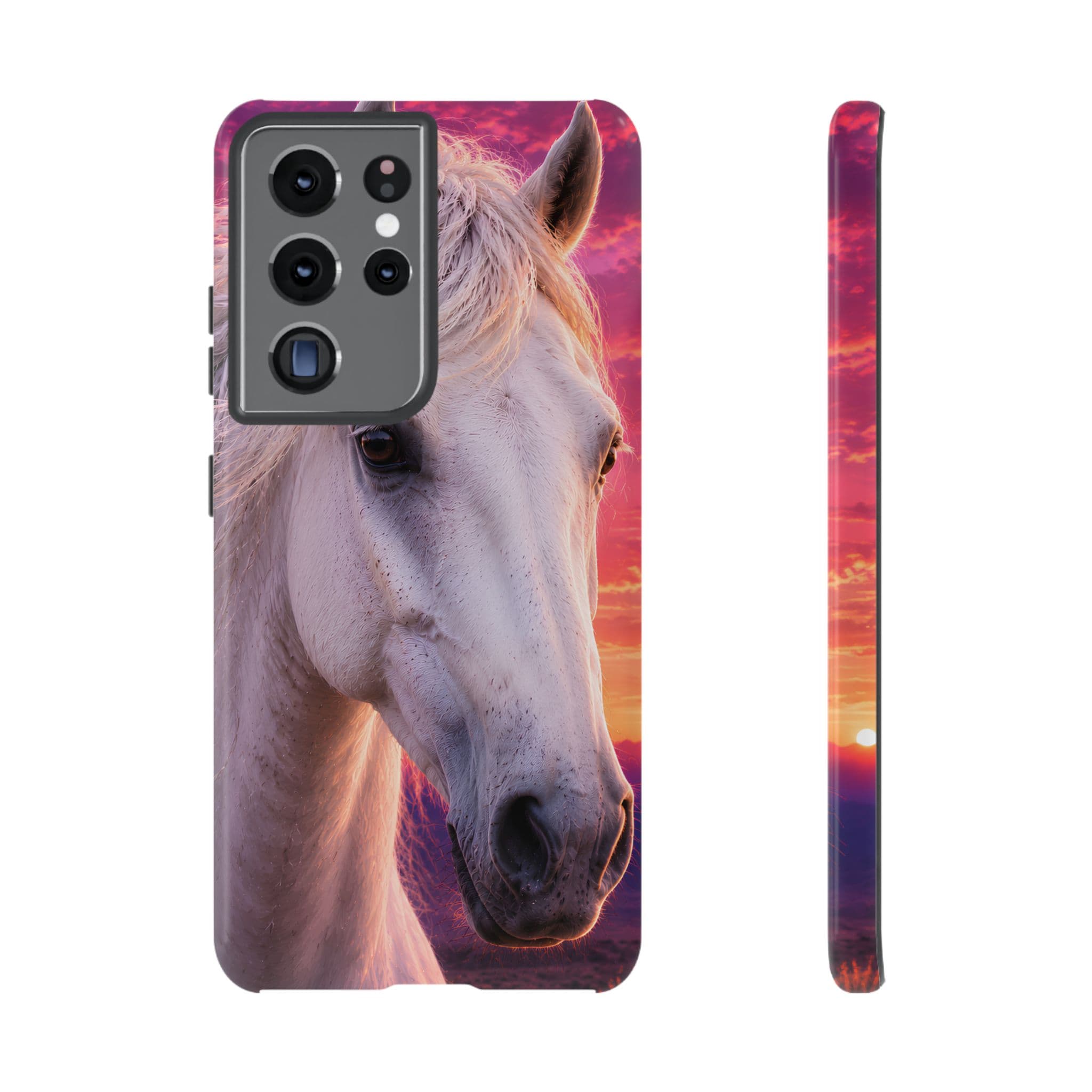 White Horse Sunset Phone Case