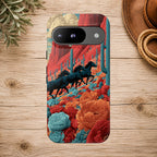 Desert Wild Horses Floral Phone Case