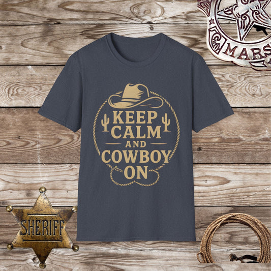 Keep Calm and Cowboy On T-Shirt |