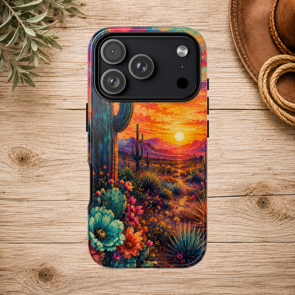 Desert Sunset Bloom Western Phone Case