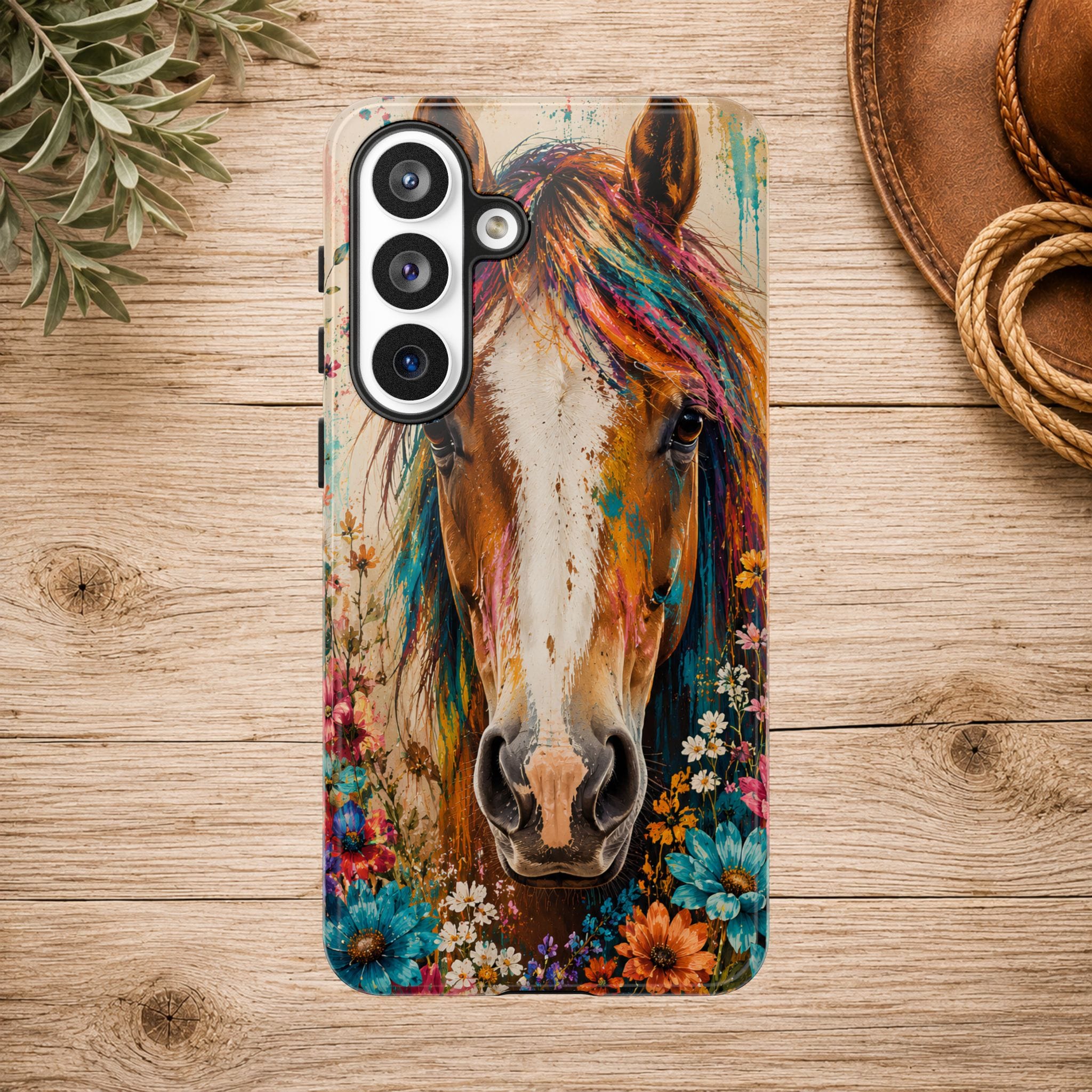 Boho Wildflower Horse Phone Case