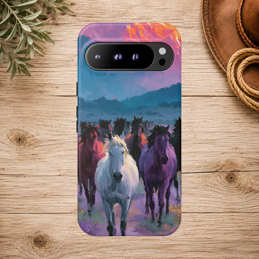 Wild Horses Sunset Mountain Phone Case