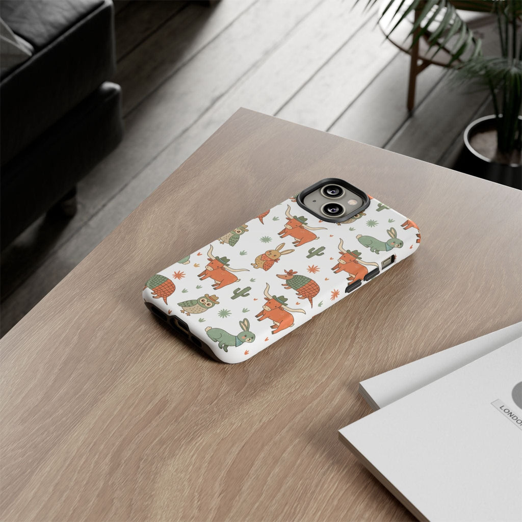 Armadillo, Longhorn, Owl & Bunny Pattern-Phone Case