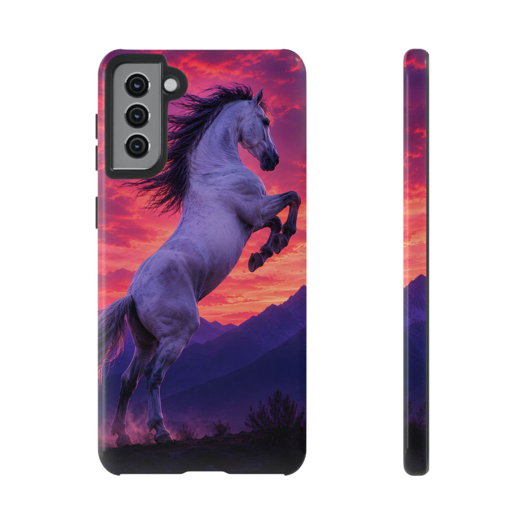 Rearing White Horse Sunset Phone Case