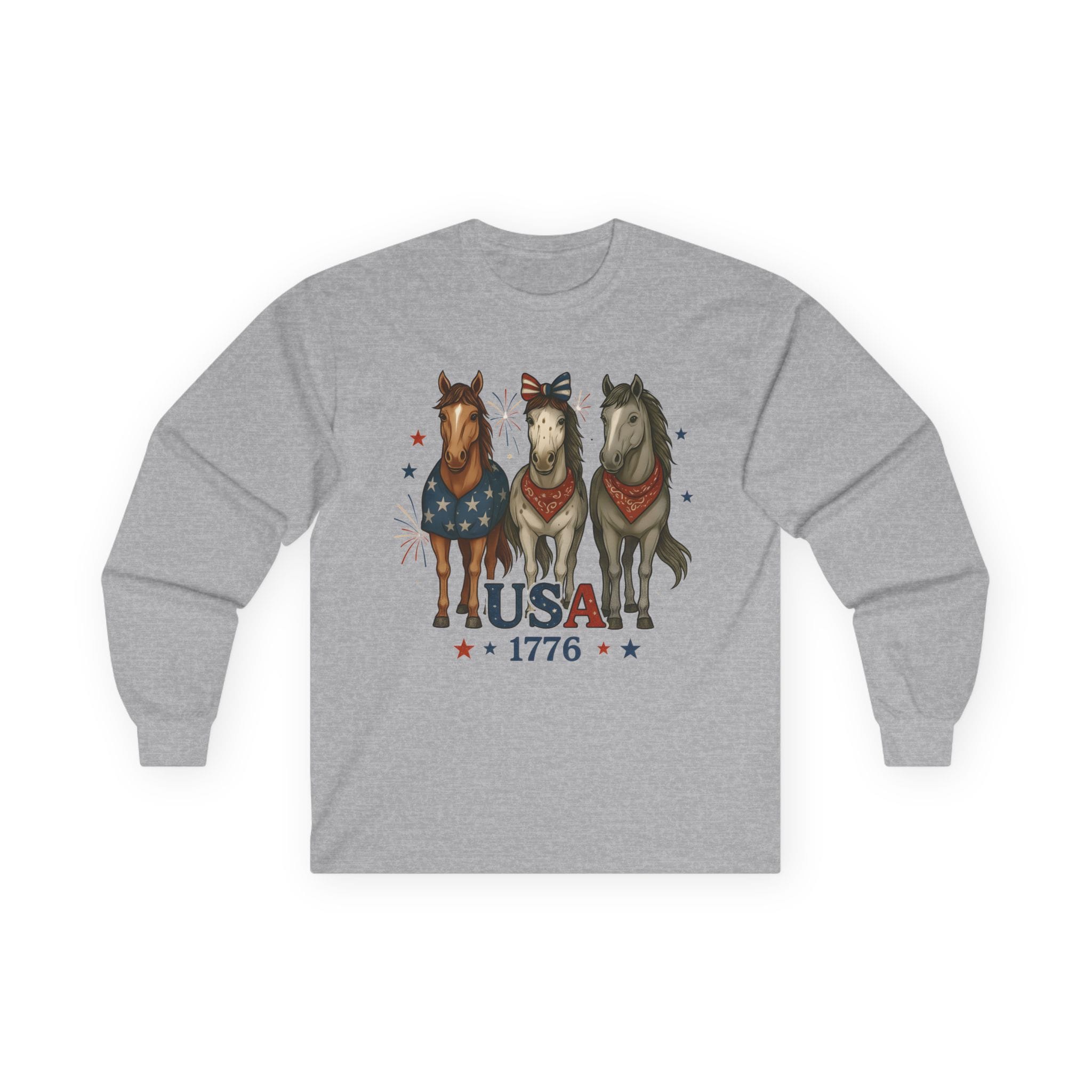 Patriotic Horses 1776 Long Sleeve Tee