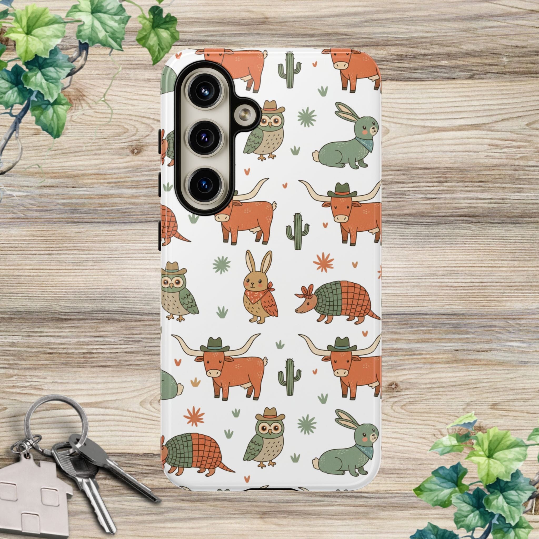 Armadillo, Longhorn, Owl & Bunny Pattern-Phone Case