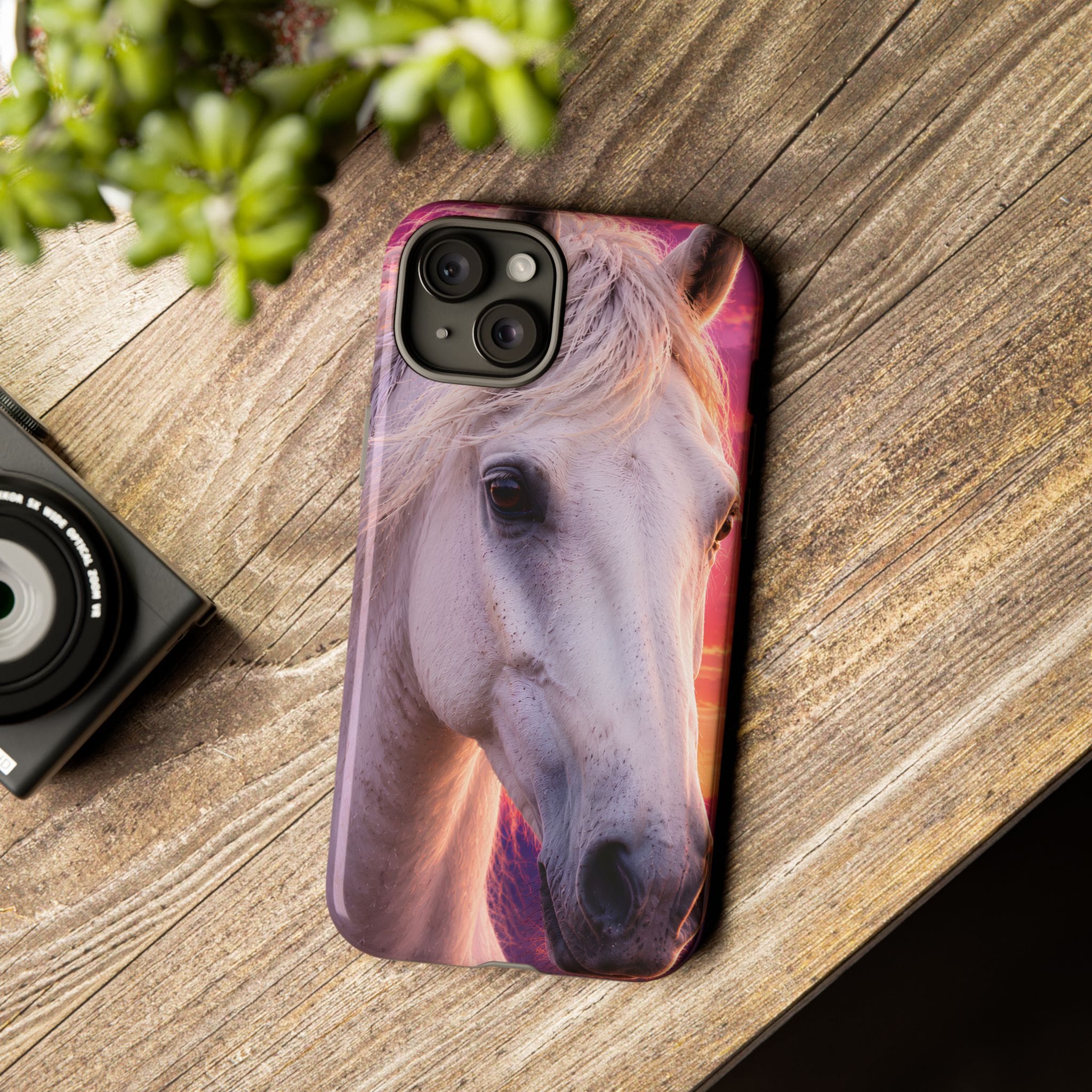 White Horse Sunset Phone Case