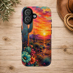 Desert Sunset Bloom Western Phone Case