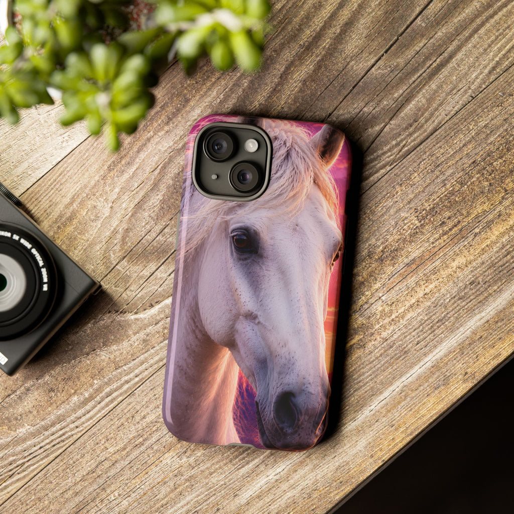 White Horse Sunset Phone Case