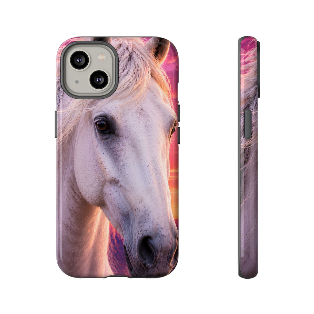 White Horse Sunset Phone Case