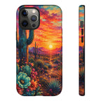 Desert Sunset Bloom Western Phone Case