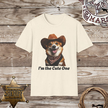 Softstyle Unisex T-Shirt: Corgi I'm the Cute one