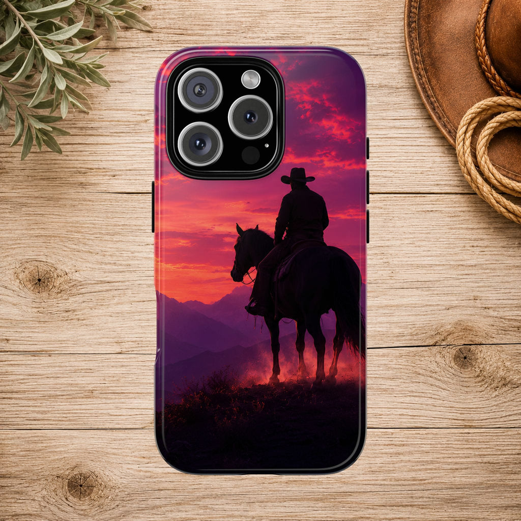 Cowboy Sunset Horseback Phone Case