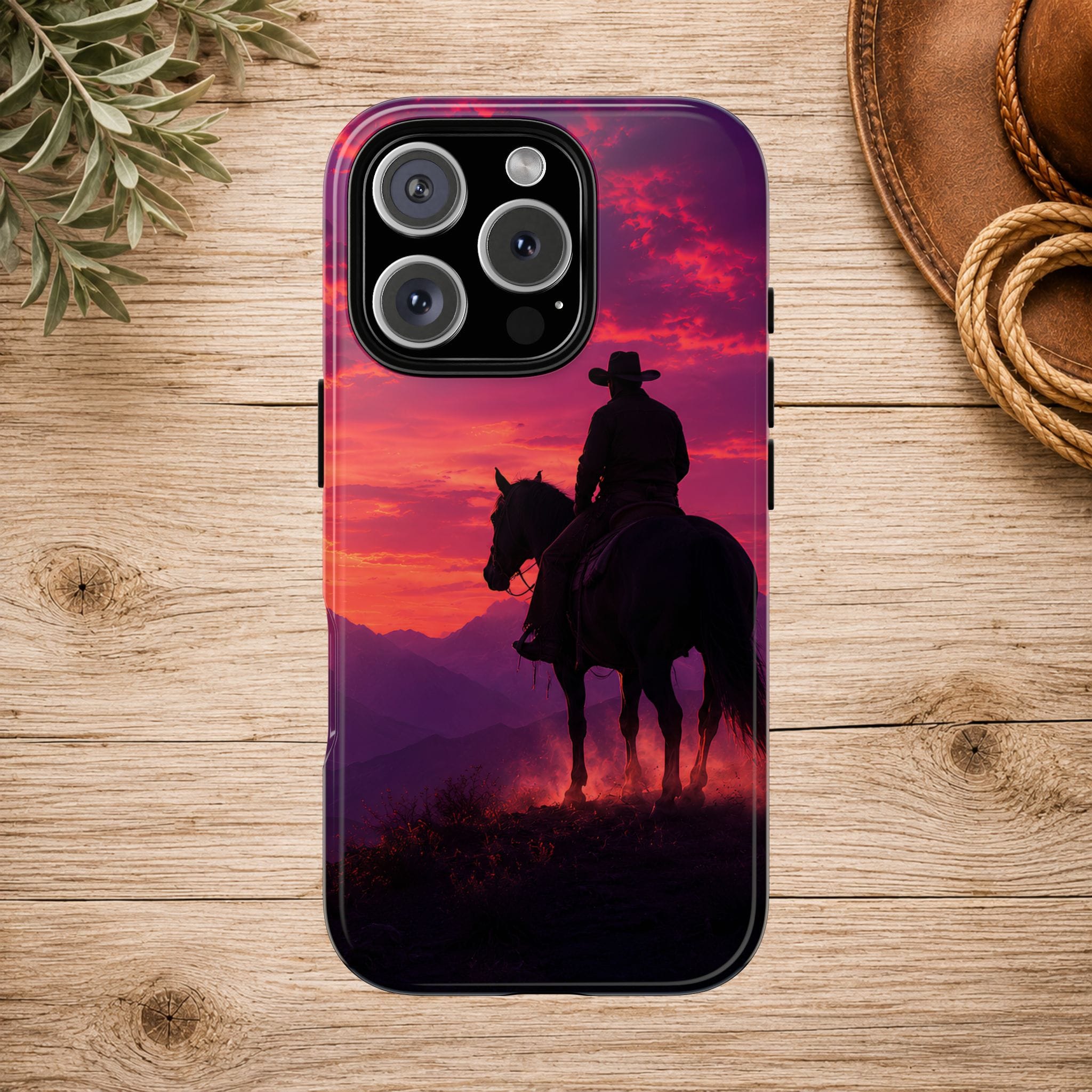 Cowboy Sunset Horseback Phone Case