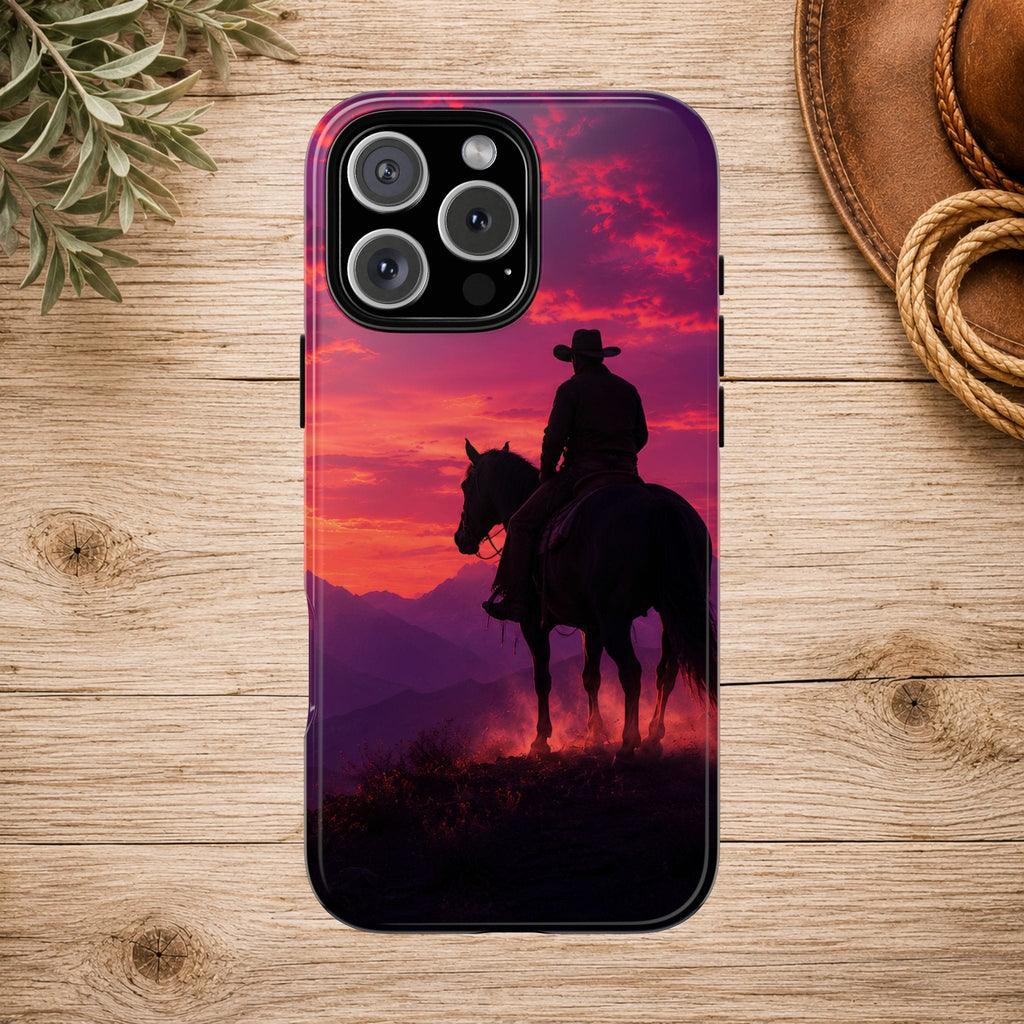 Cowboy Sunset Horseback Phone Case