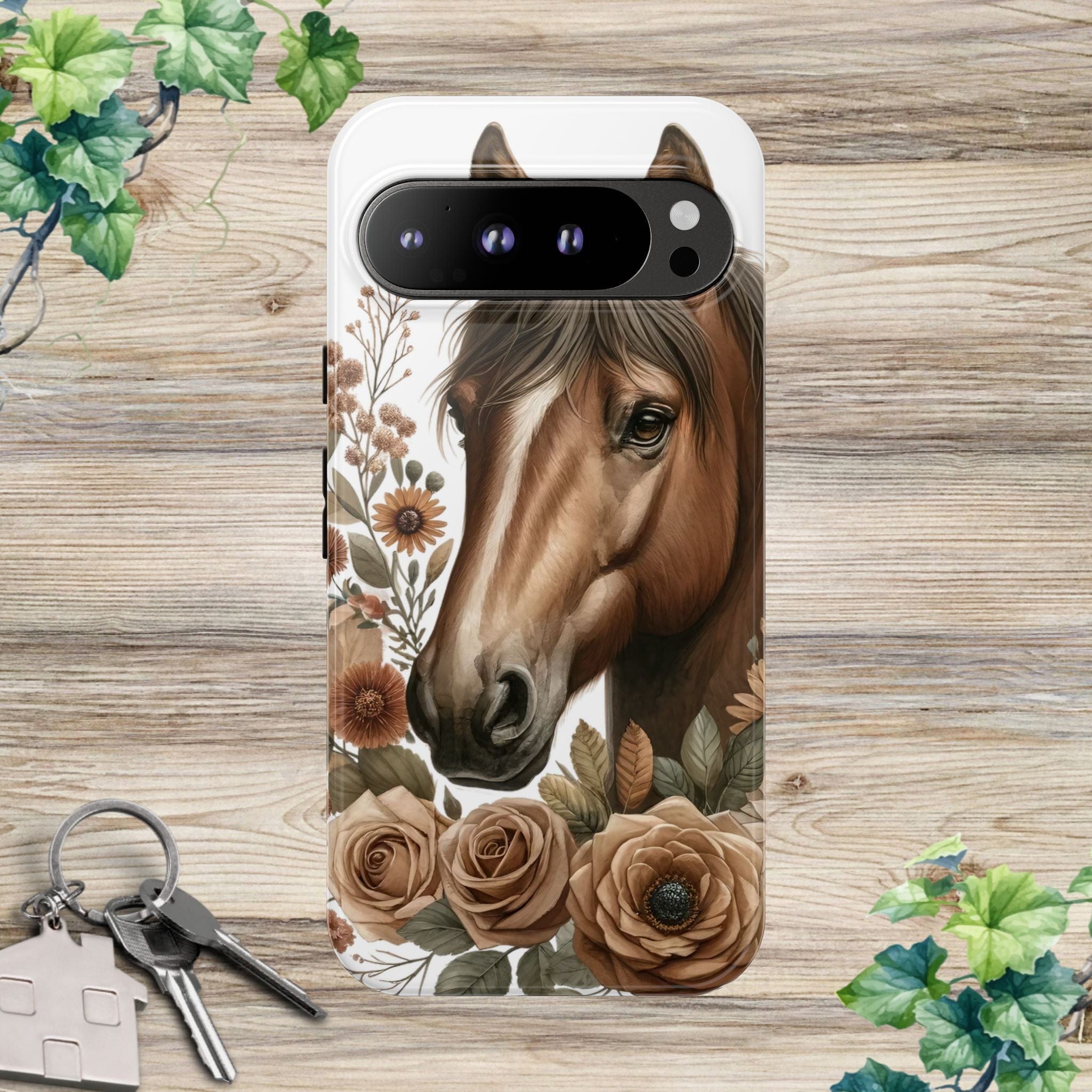Painted Horse & Roses – Phone Case
