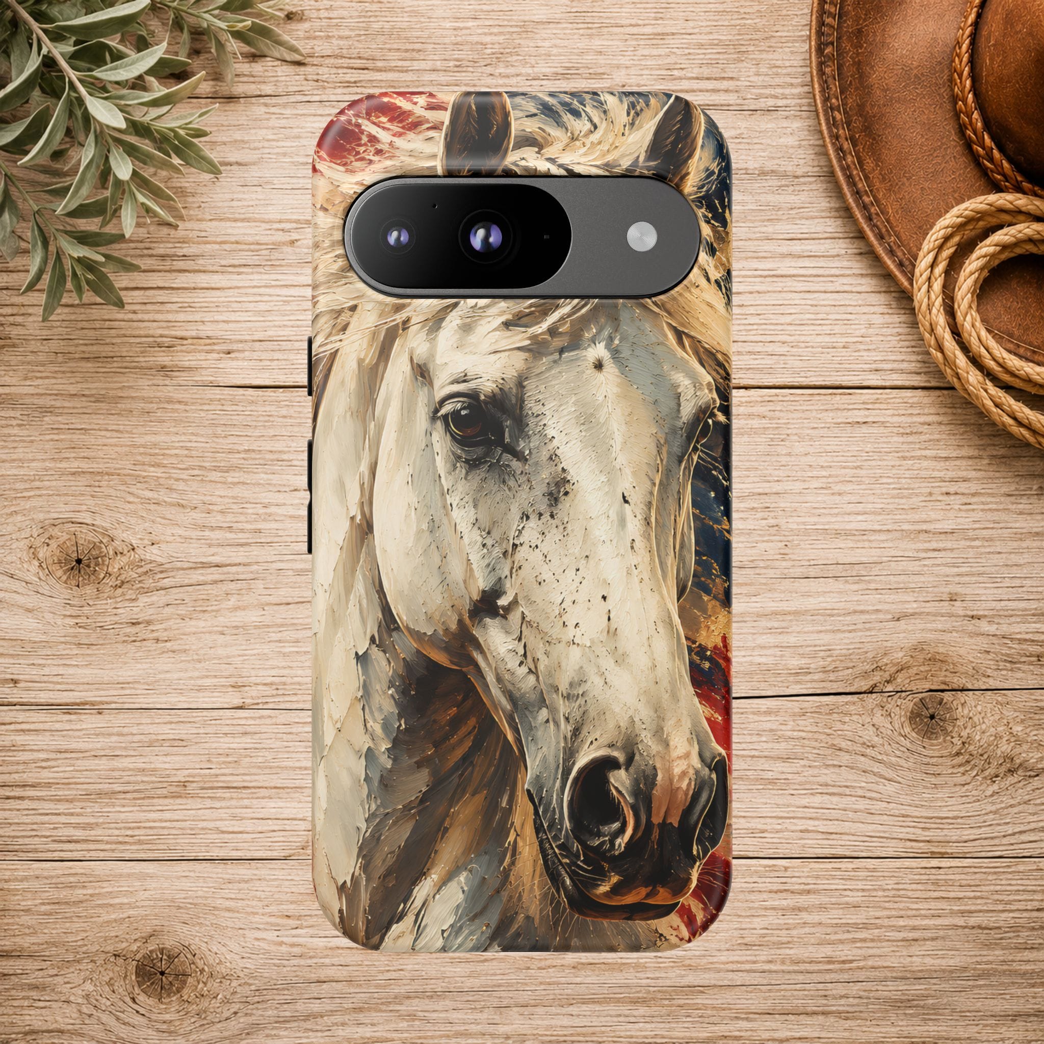 Patriotic White Horse Phone Case