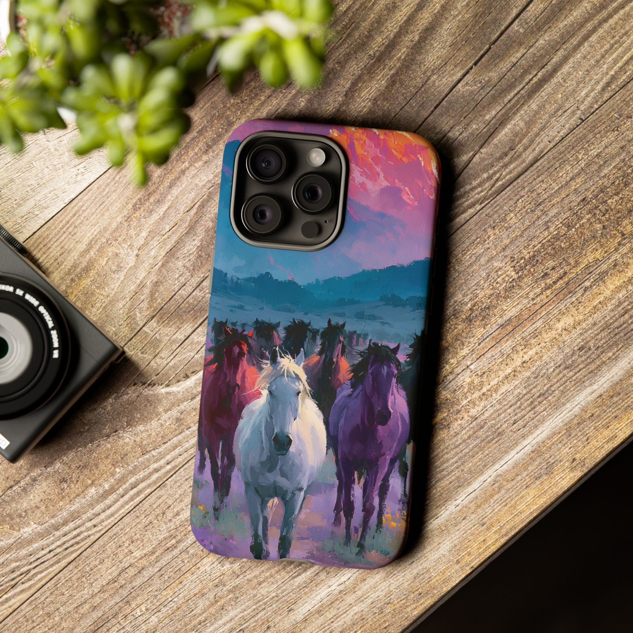 Wild Horses Sunset Mountain Phone Case