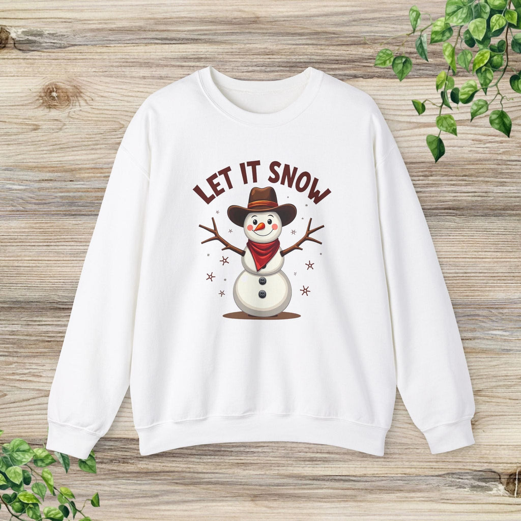 Let It Snow Cowboy Snowman Western Christmas Sweatshirt