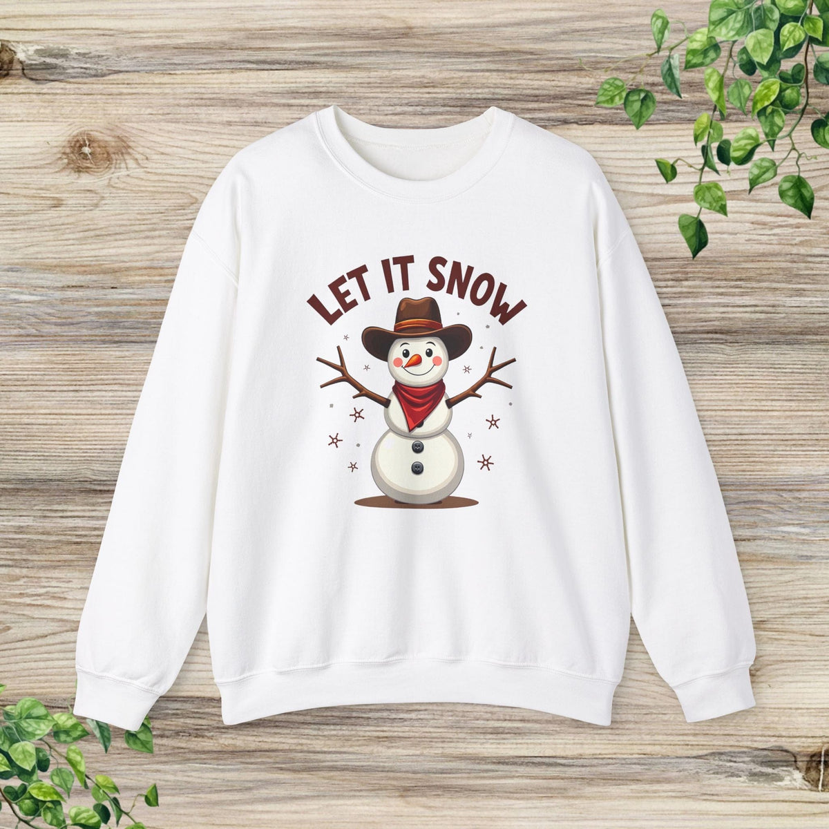 Let It Snow Cowboy Snowman Western Christmas Sweatshirt