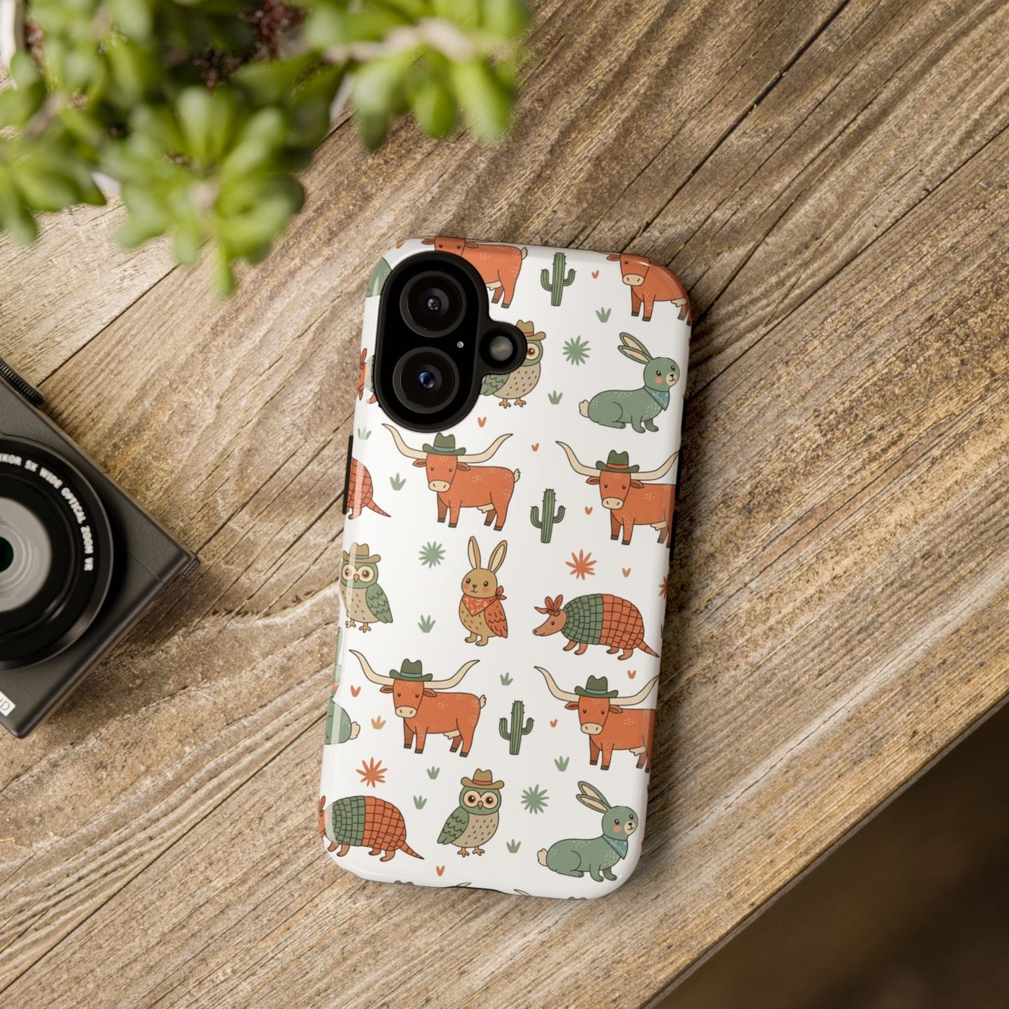 Cute Armadillo, Longhorn, Owl & Bunny Pattern-Phone Case