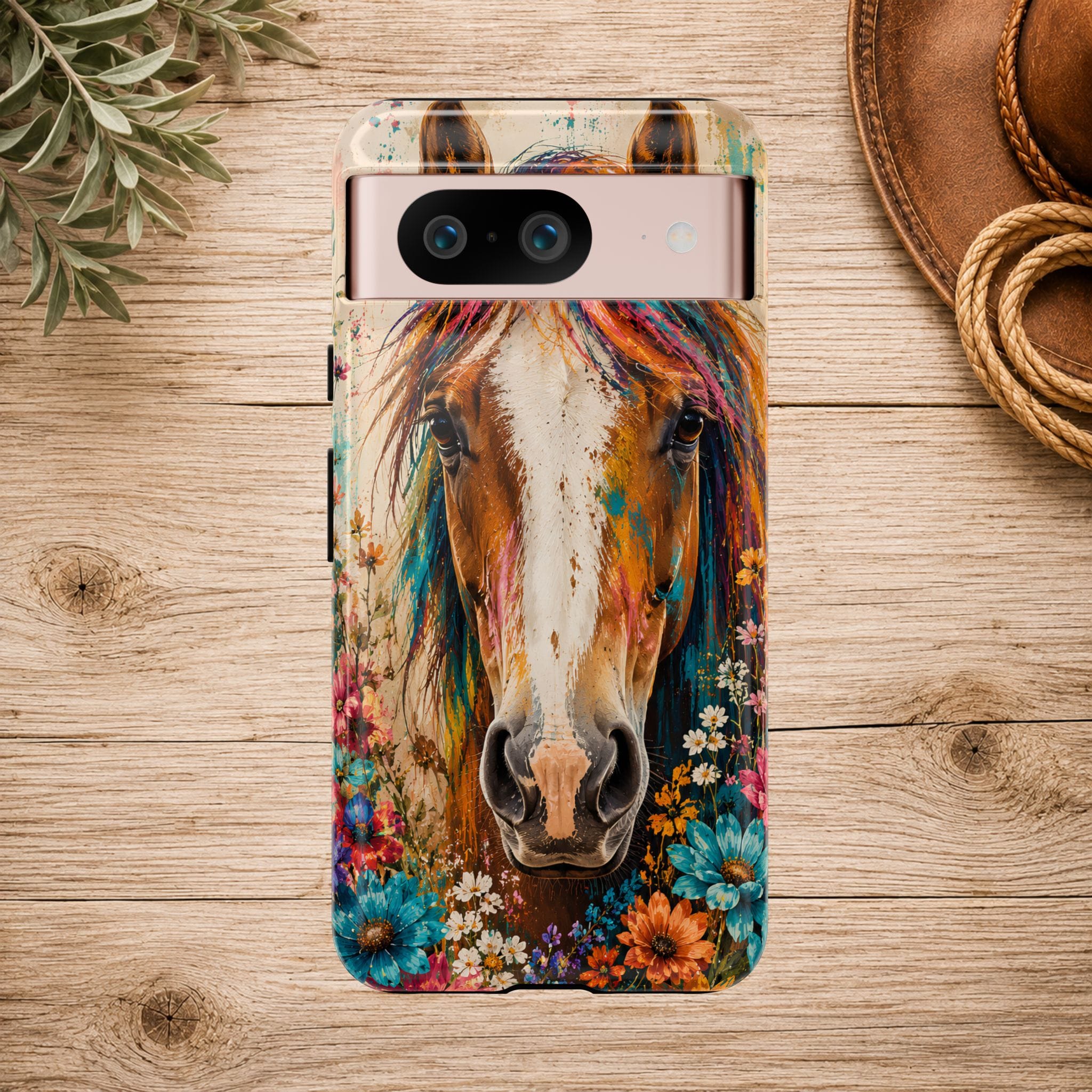 Boho Wildflower Horse Phone Case