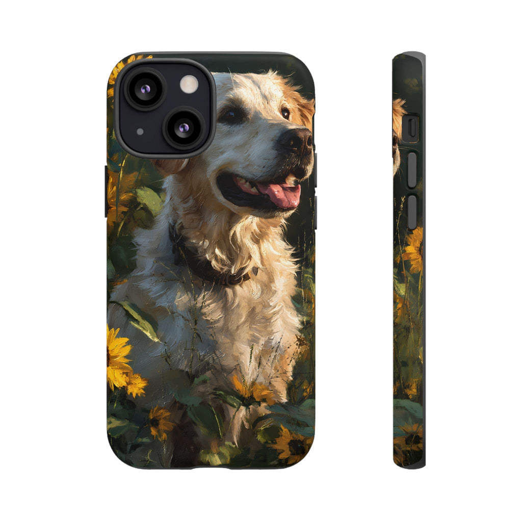 Golden Retriever Sunflower Phone Case