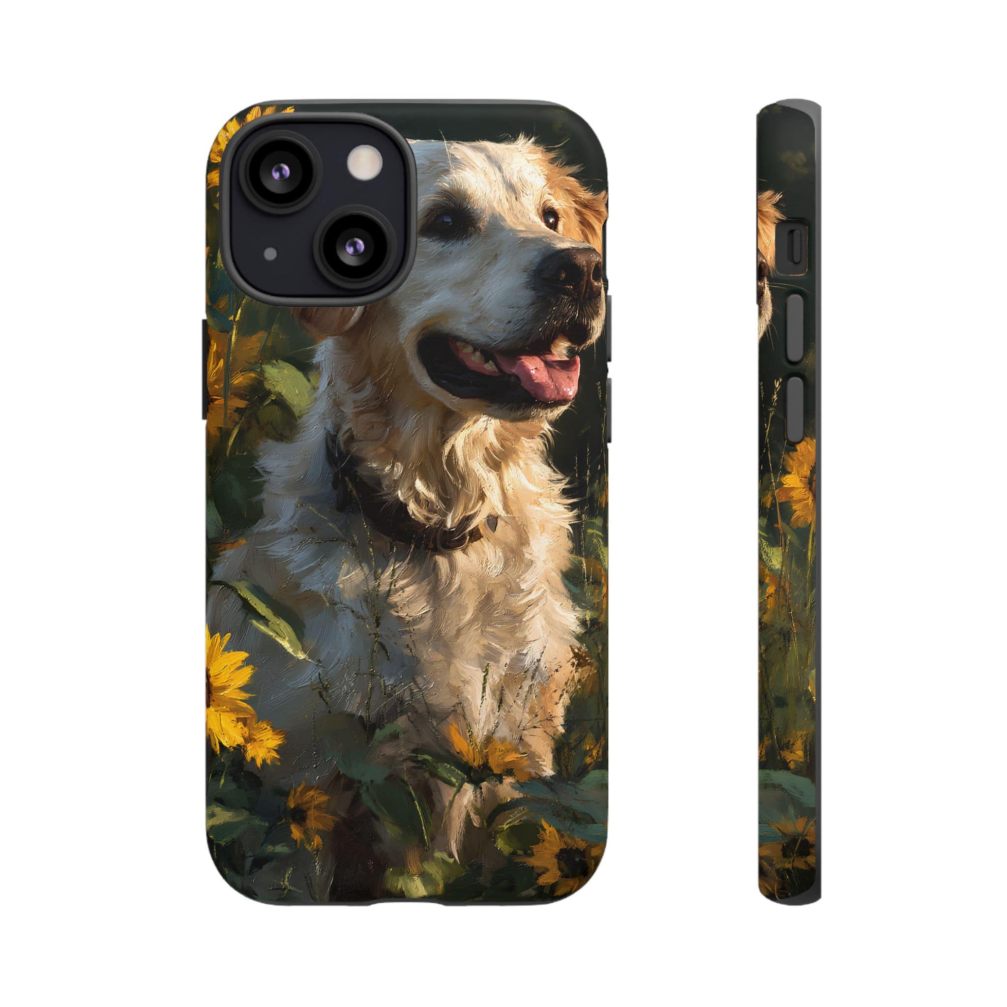 Golden Retriever Sunflower Phone Case