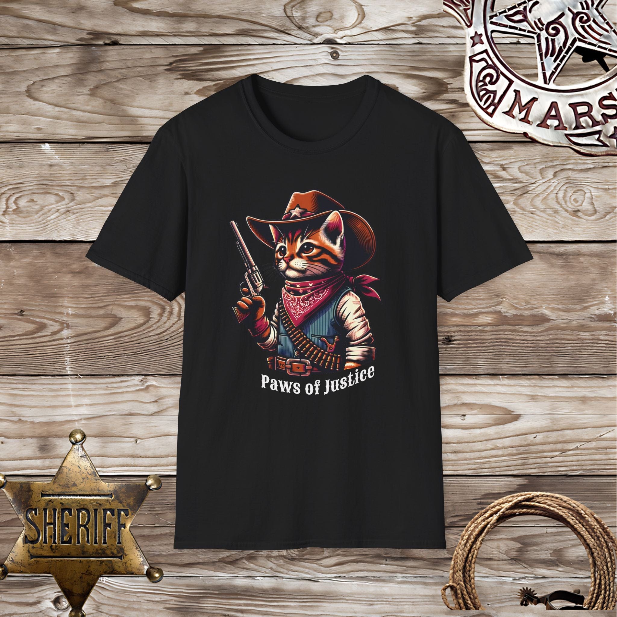 Paws of Justice Cat Sheriff-T-Shirt