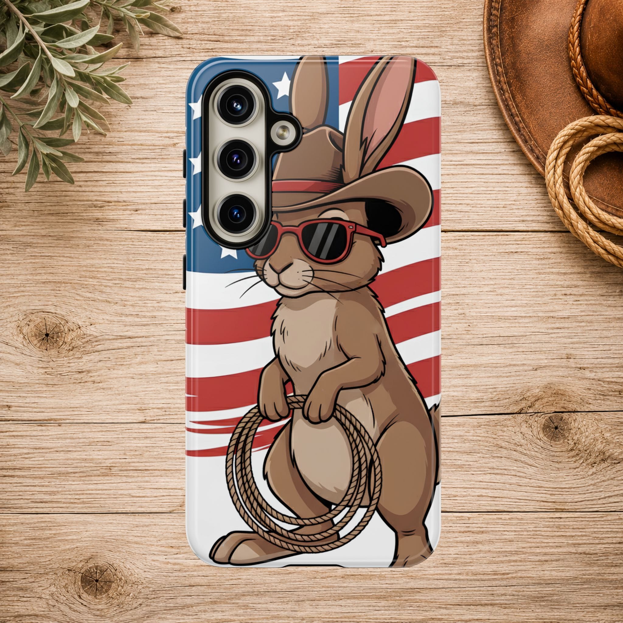 Patriotic Cowboy Bunny Phone Case
