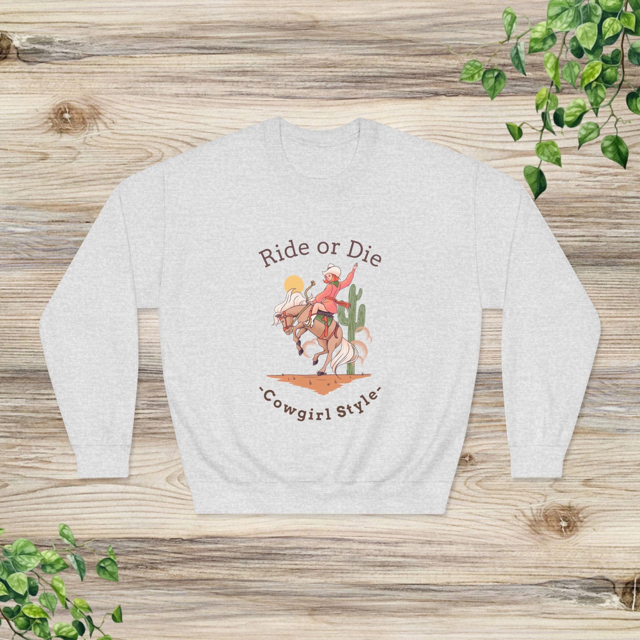 Unisex DryBlend® Crewneck Sweatshirt - Ride or Die Cowgirl Style
