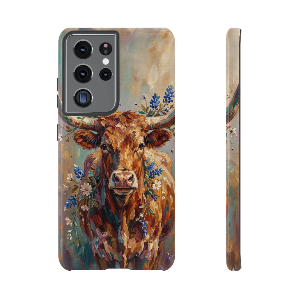 Texas Bluebonnet Longhorn Phone Case