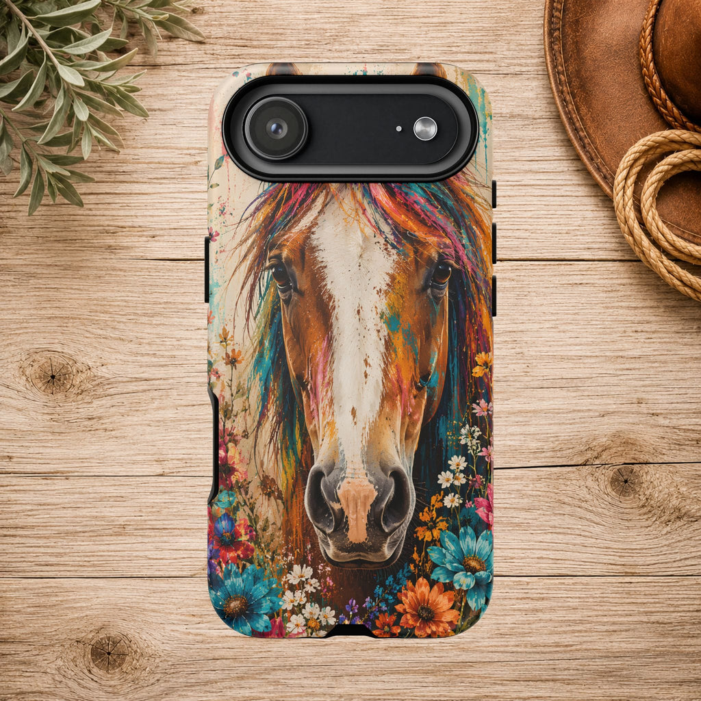 Boho Wildflower Horse Phone Case