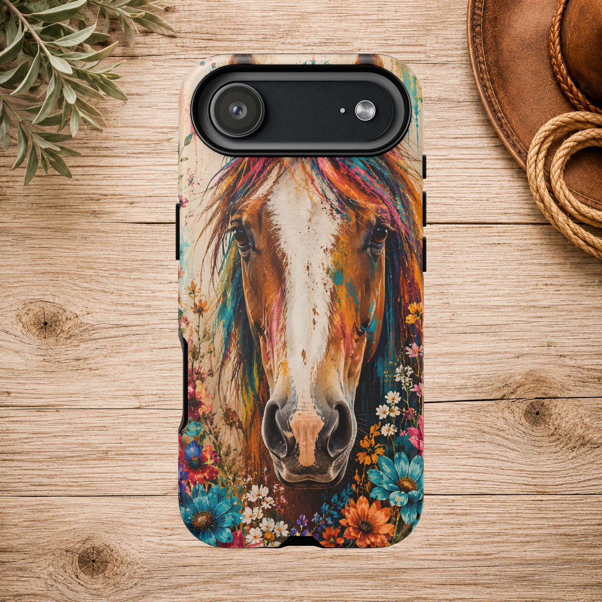 Boho Wildflower Horse Phone Case