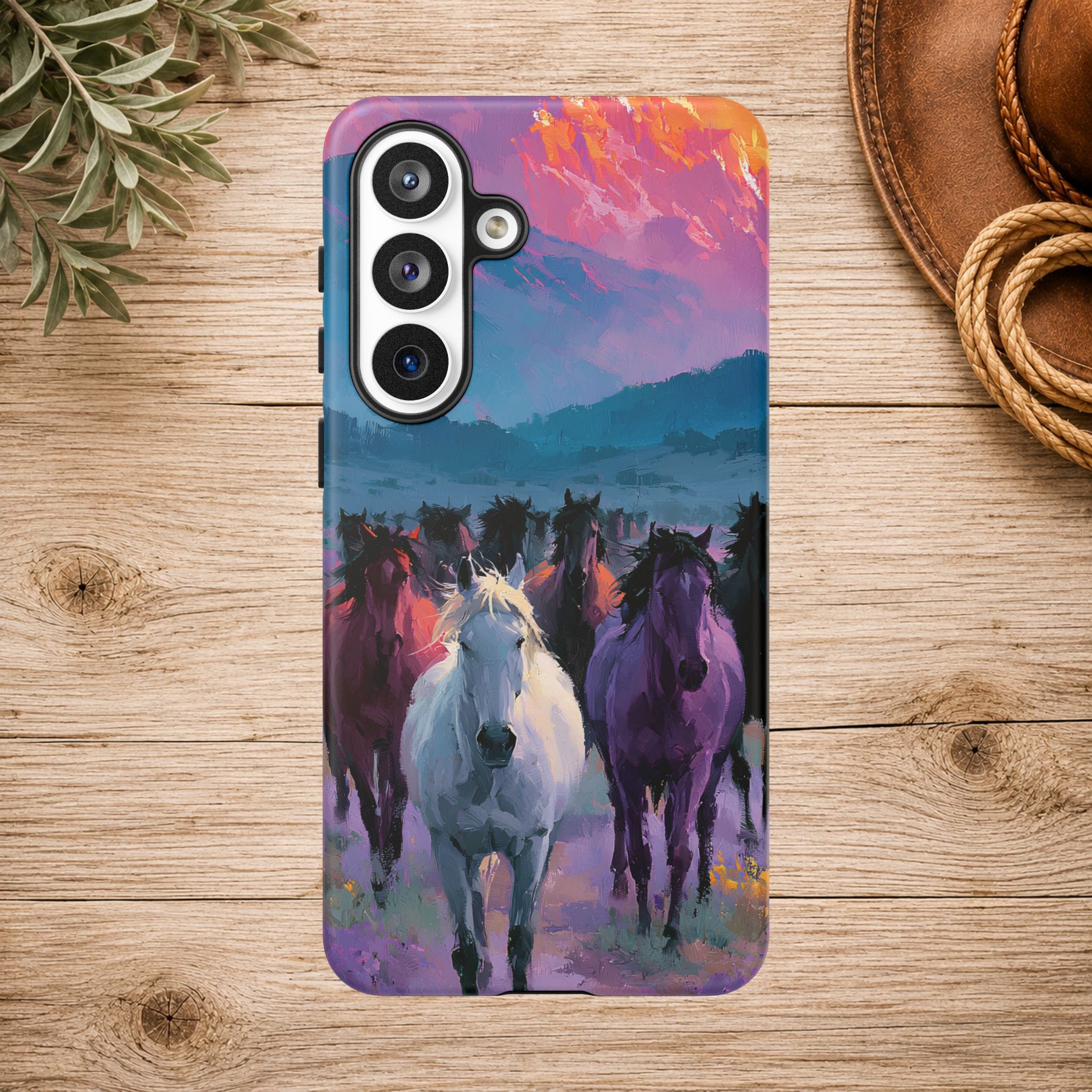 Wild Horses Sunset Mountain Phone Case