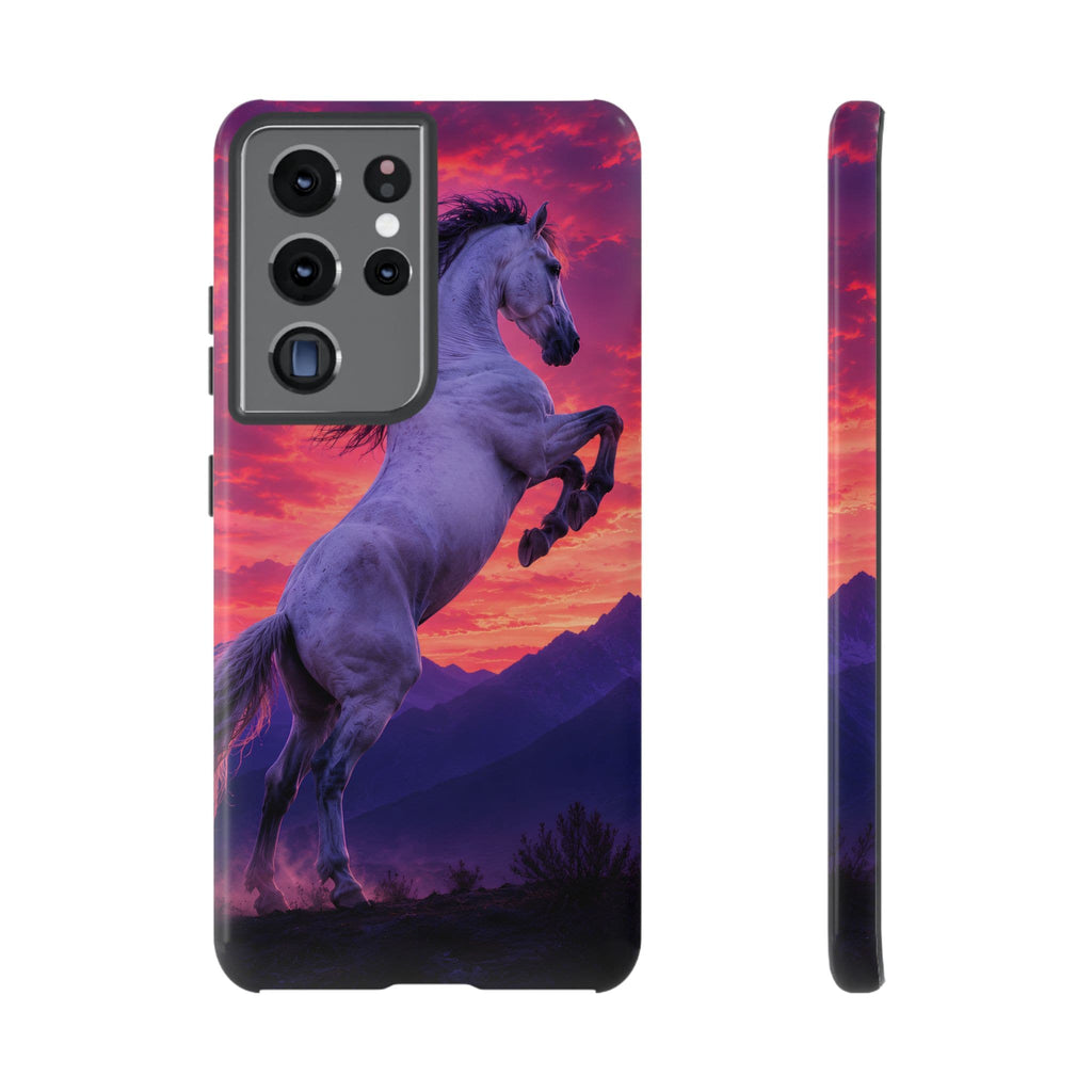 Rearing White Horse Sunset Phone Case