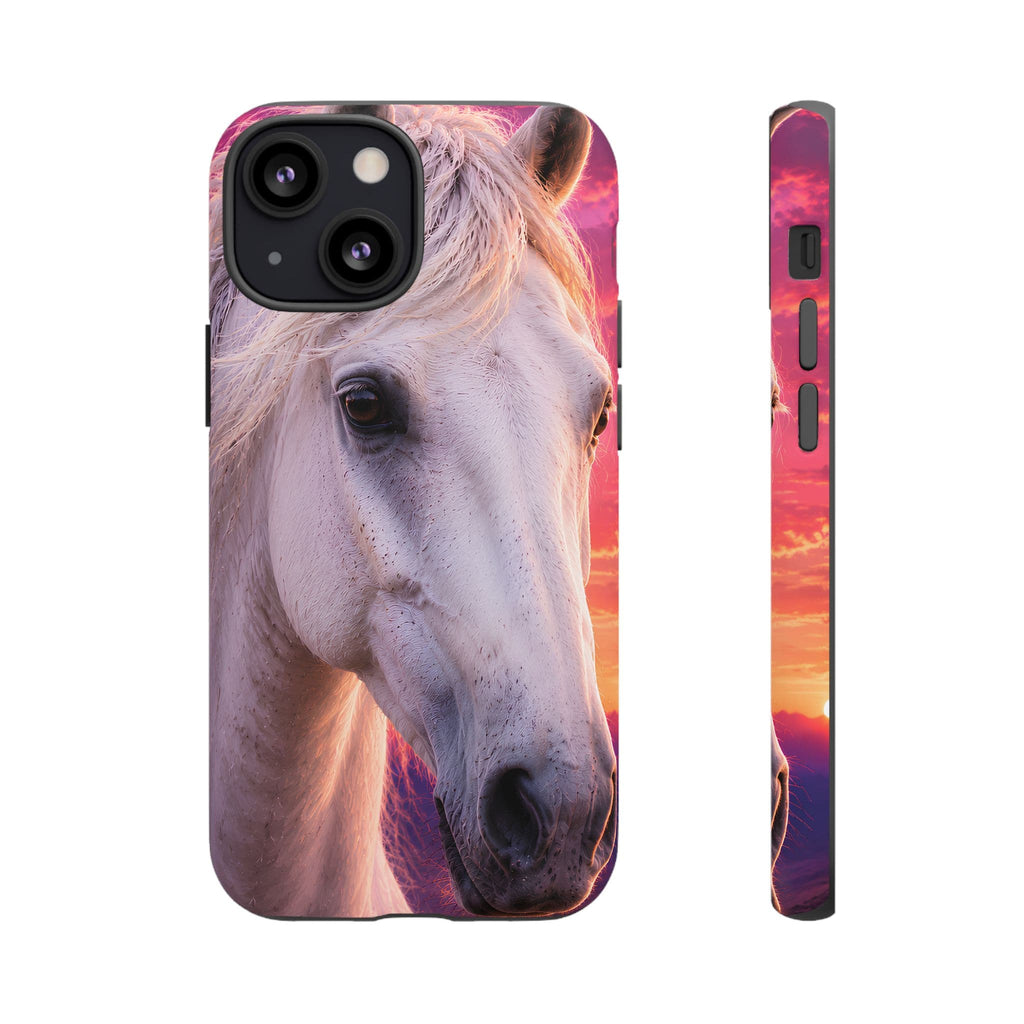 White Horse Sunset Phone Case